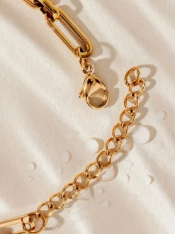 Tonalité d'or - Bracelet en acier inoxydable avec chaîne de trombones