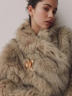 Tonalité d'or - Broche à fleur