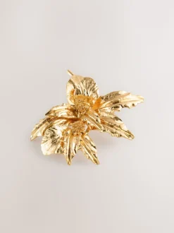 Tonalité d'or - Broche à fleur