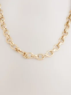 Tonalité d'or - Collier à double maillons et grosse chaîne