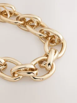 Tonalité d'or - Collier à double maillons et grosse chaîne