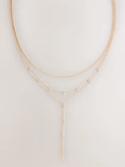 Tonalité d'or - Collier à gouttes superposées avec détails scintillants