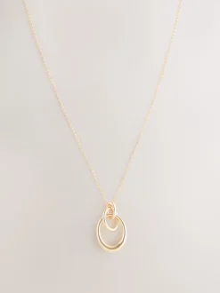 Tonalité d'or - Collier à pendentif cercle entrelacé