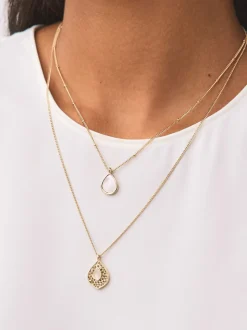 Tonalité d'or - Collier Beige Sable superposé