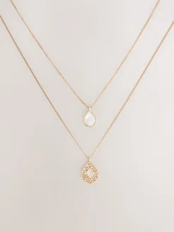 Tonalité d'or - Collier Beige Sable superposé