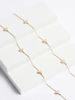 Tonalité d'or - Collier Corde Long Coeur