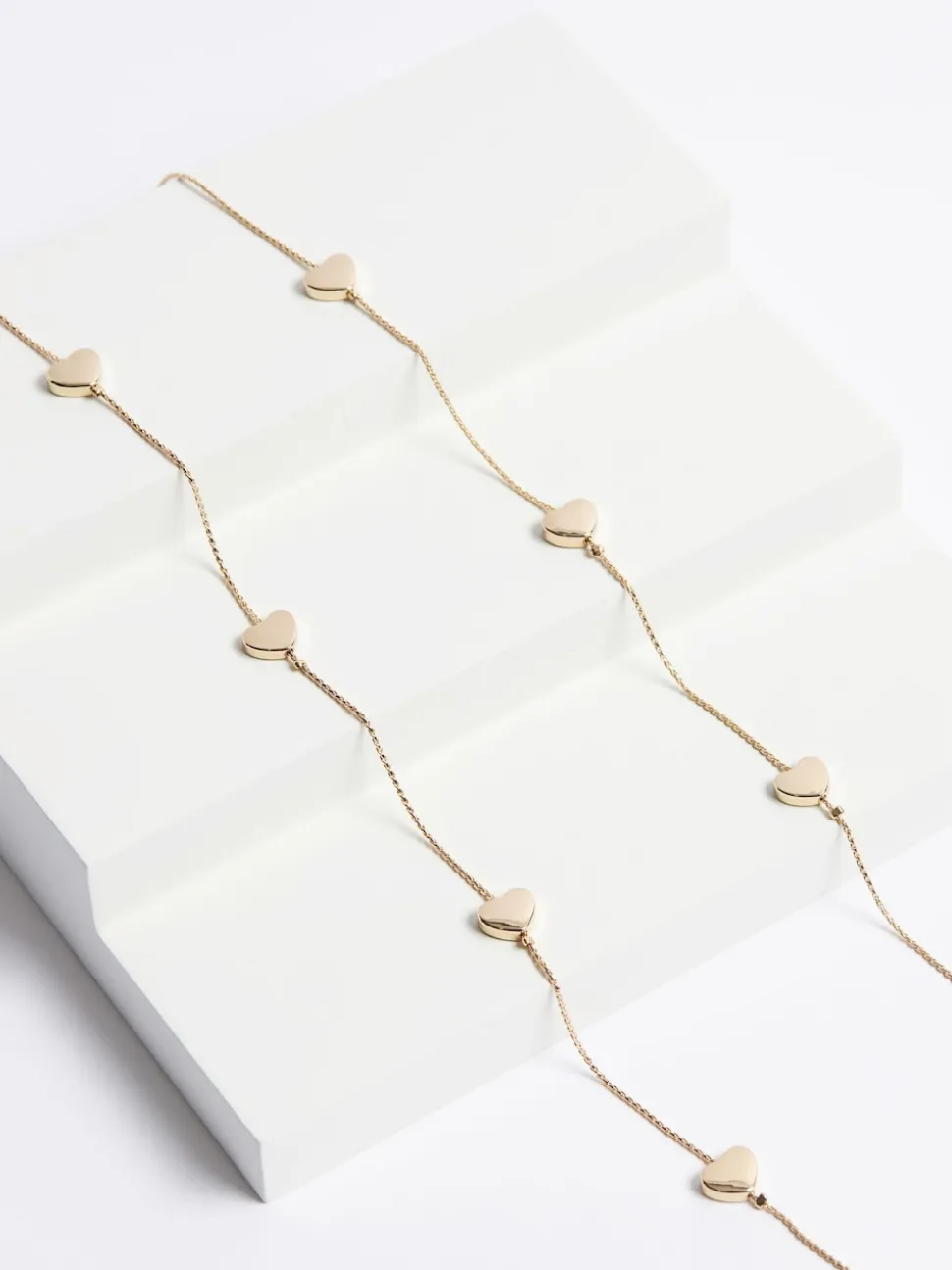 Tonalité d'or - Collier Corde Long Coeur