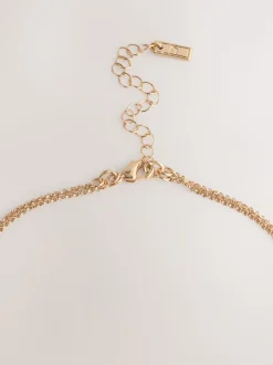 Tonalité d'or - Collier cœur pavé à deux rangs