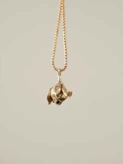 Tonalité d'or - Collier long à fleurs