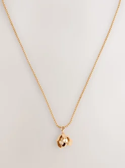 Tonalité d'or - Collier long à fleurs