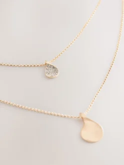 Tonalité d'or - Collier multi-couches à pétales scintillants