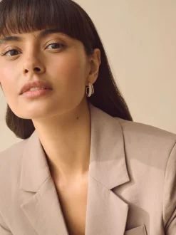 Tonalité d'or - Créoles doubles scintillantes