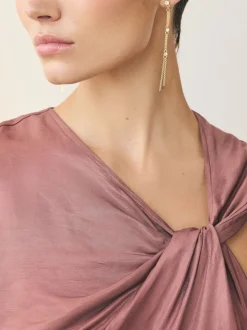 Tonalité d'or - Pendants d'oreilles scintillants