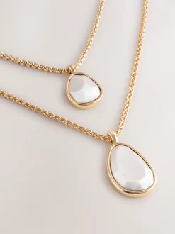 Tonalité or/argent - Collier à deux rangs