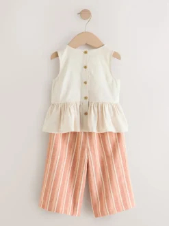 Tons neutres brodés - Ensemble Chemisiers et Pantalons (3mths-8yrs)