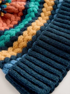 Torsade brillante cousue - Chapeau en maille bébé avec pompon (0mois-2ans)