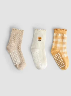 Tournesol moutarde - JoJo Maman Bébé 3-Lot Chaussettes