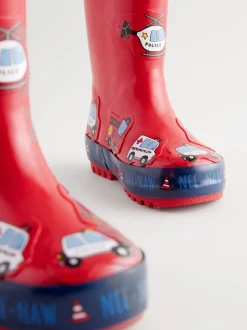 Transport rouge - Bottes de pluie à poignée