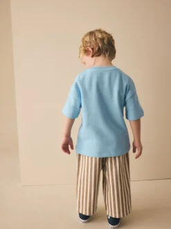 Trio petit-déjeuner bleu clair - T-shirt appliqué Manches courtes (3mths-7yrs)