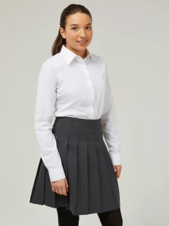 Trutex Blanc Coupe ajustée Manches longues 3 Lot School Chemises