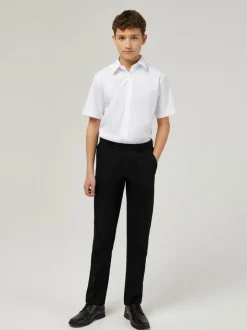 Trutex Short Length Slim Leg Ado Garçons Noir School Pantalons
