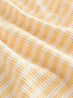 T-shirt bleu et citron imprimé à boutons - Lot de 3 barboteuses bébé en jersey