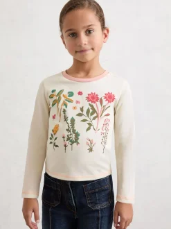 T-shirt Reiss Darcy en Coton Fleuri Brodé