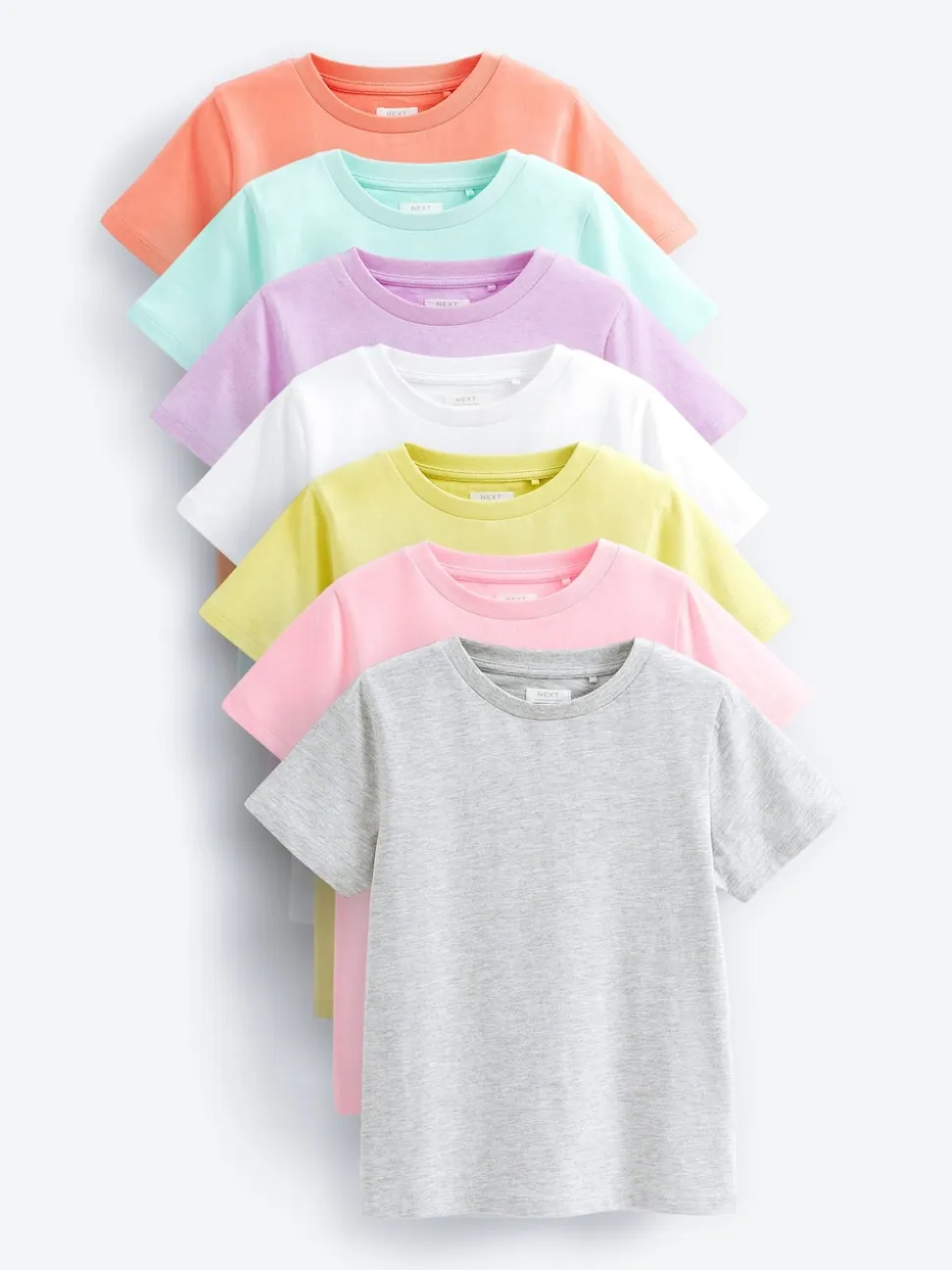 Unis multicolore pastel - Pack T-shirt 7 (3-16ans)