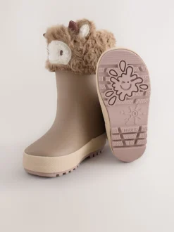 Vache Marron Hamish - Bottes de pluie à revers doublés