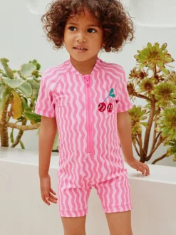 Vague cerise rose - Maillot de bain Sunsafe (3mths-10yrs)