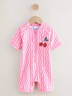 Vague cerise rose - Maillot de bain Sunsafe (3mths-10yrs)