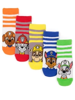 Vanilla Underground Paw Patrol Multicoloured Boys Multi-Character Face Graphic Calf Socks Set of 5