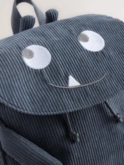 Velours côtelé bleu - Sac à dos monstre