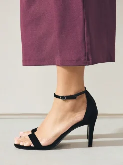 Velours noir - Sandales Forever Comfort® à talons et brides