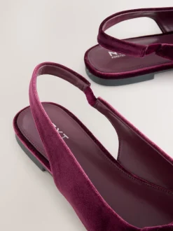 Velours rouge bordeaux - Chaussures plates Forever Comfort® à bout pointu et bride arrière à nœud