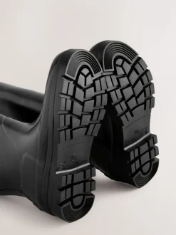 Vernies noires - Bottes de pluie hauteur genou doublées de fausse fourrure haut de gamme