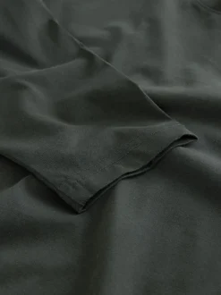 Vert - Ajustement régulier - T-shirt à manches longues de cou d'équipage