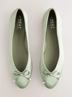 vert - Ballerines de demoiselle d’honneur effet perle avec nœud