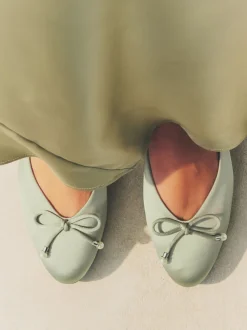 vert - Ballerines de demoiselle d’honneur effet perle avec nœud