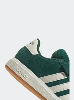 Vert - Baskets adidas Grand Court 00s en daim à lacets élastiques pour enfant