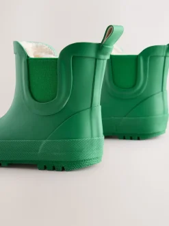 Vert - Bottines en caoutchouc avec doublure chaude