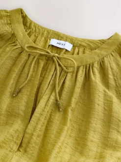 Vert - Caftan maxi à manches longues