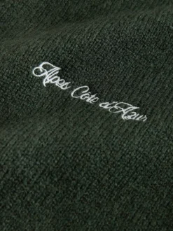 Vert - Cardigan Coupe classique à motif Poitrine Brodé