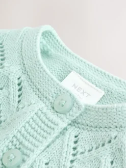 Vert - Cardigan en maille pointelle bébé (0mois-2ans) (0mois-2ans)
