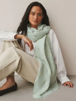 vert - Écharpe légère à imprimé métallisé