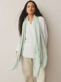 vert - Écharpe légère à imprimé métallisé