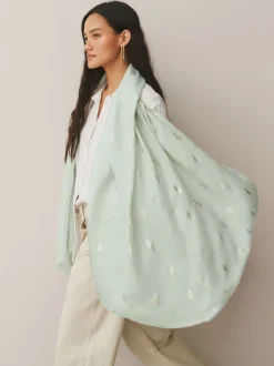 vert - Écharpe légère à imprimé métallisé