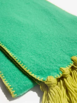 Vert - Écharpe Love & Roses brossée confortable à glands