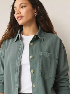 Vert - Chemises oversize en Denim