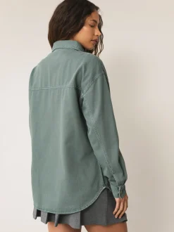 Vert - Chemises oversize en Denim